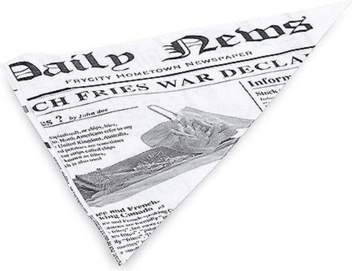 Contacto Pommes frites-Tüte 18 cm aus Wachspapier, Motiv Zeitung 1.000 St. (1000 x)