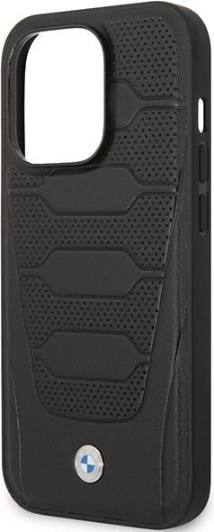 Actual product image BMW Case BMHMP14X22RPSK iPhone 14 Pro Max 6.7" czarny/black Leather Seats Pattern MagSafe (Apple iPhone 14 Pro Max)