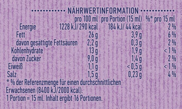 Valori nutrizionali e ingredienti Hellmann's Aglio alle erbe (293 g)