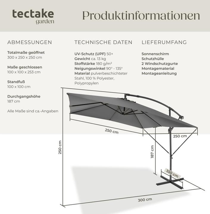Actual product image tectake Apollon (2.50 m)