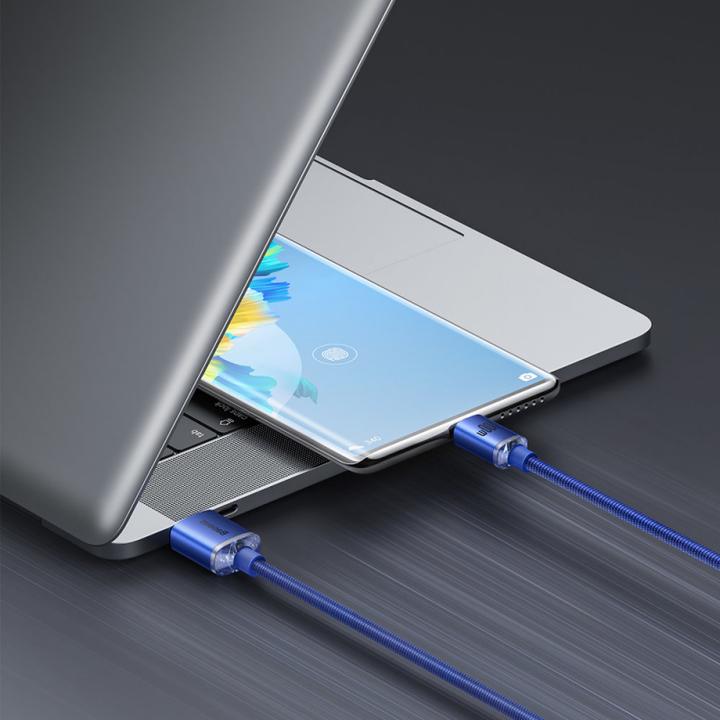 Image du produit Baseus Crystal Shine Series Fast Charging Data Cable USB to Type-C 100W 2m Blue (2 m, USB 2.0)