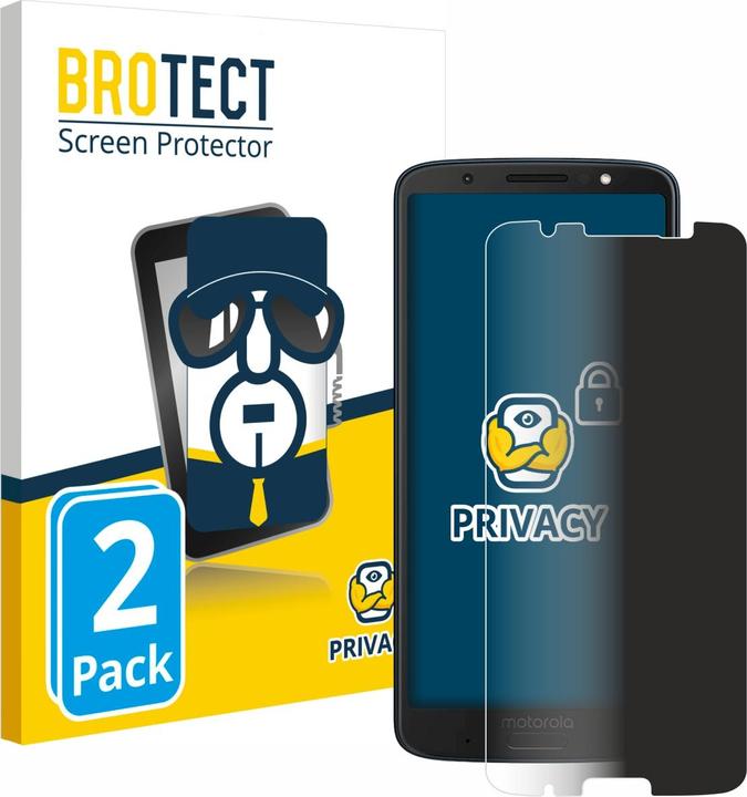 Produktbild BROTECT Sichtschutzfolie Anti-Spy Privacy Folie Blaulicht-Schutz (2 Stück, Motorola Moto G6 Plus)
