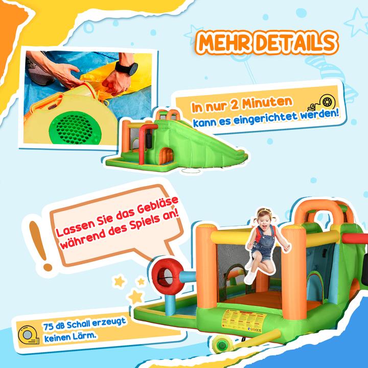 Produktbild Swisshandel24 Aufblasbare Hüpfburg, Spielburg, Sprungbereich mit Rutsche, Wasserpark für Kinder 3 bis 8 Jahre