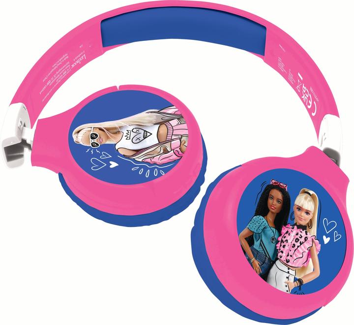 Actual product image Lexibook Barbie headphones for children, 2 in 1 Bluetooth and cable connection, foldable, volume limiter