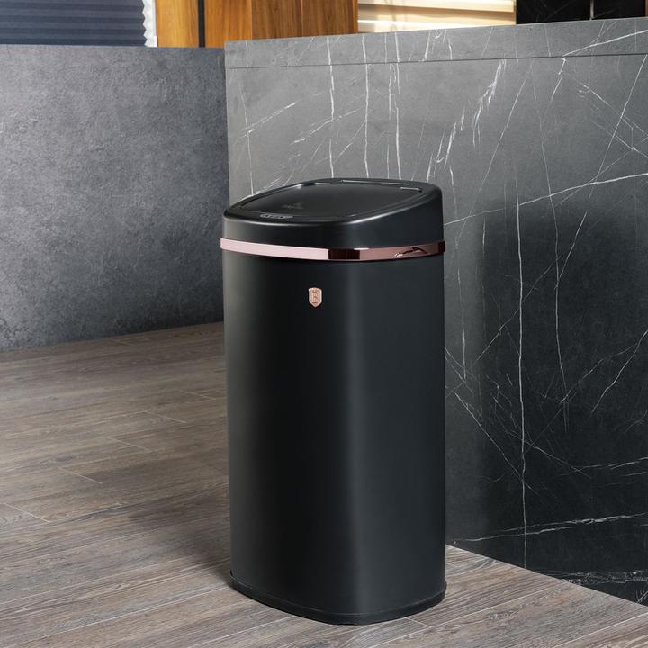 Produktbild BerlingerHaus Design MÃ¼lleimer mit Touch-Sensor, schwarz-rosÃ©gold, 58 L (58 l)