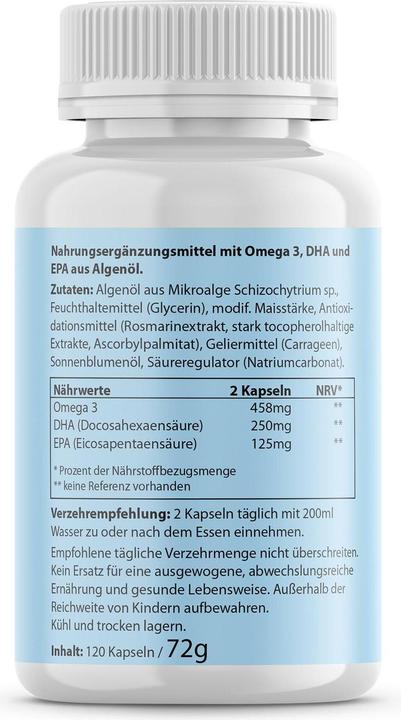 Nutritional values and ingredients Biotanicals Omega 3 (120 Piece, Capsules, 100 g)