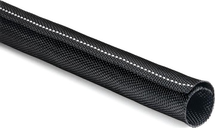 Actual product image HellermannTyton Braided sleeving 5...8 mm black with white threads (Cable conduit, 1 cm)