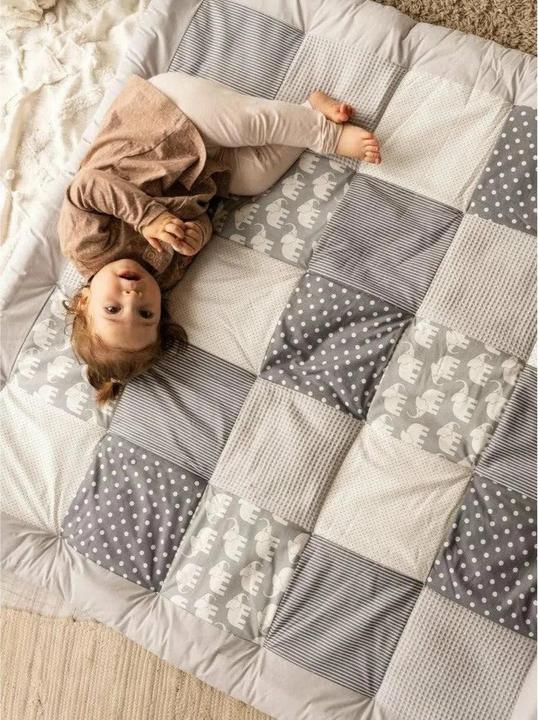 Image du produit Ullenboom Tapis d'éveil Eléphants gris 120 x 120 cm