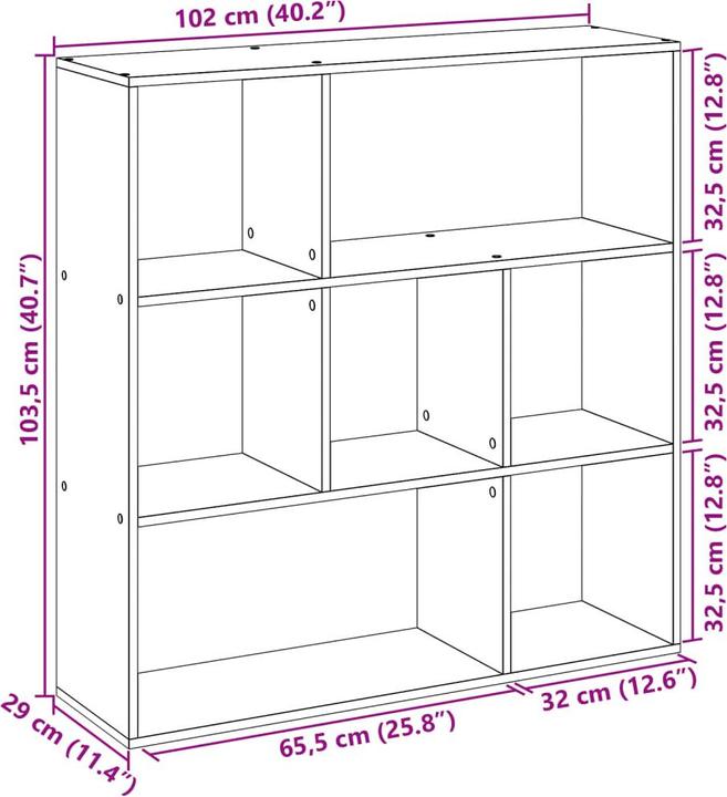 Actual product image VidaXL Room divider Bookcase Standing shelf Office shelf Brown oak-look shelf unit (102 x 29 x 103.5 cm)