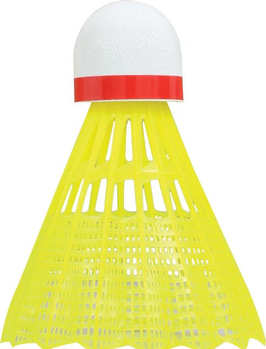 Talbot Torro Badminton ball Tech 350, fast, yellow/red durable leisure and training nylon shuttlecock with