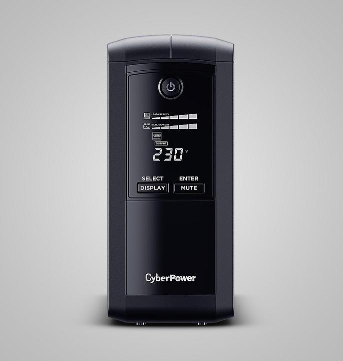 Actual product image Cyberpower Tracer III VP1000ELCD-FR - Line Interactive - 1000 VA - 550 W - Sine - (1000 VA, 550 W, Line-interactive UPS)