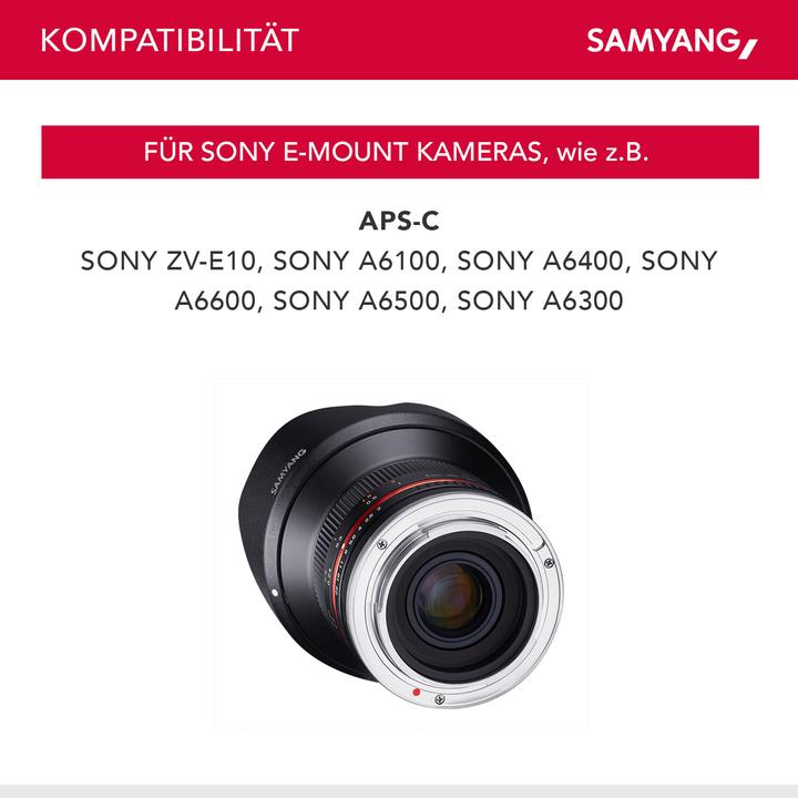 Immagine prodotto Samyang 12mm f/2 NCS CS - Sony E (Sony E, APS-C / DX)