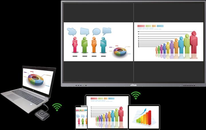 Produktbild vivitek DS NovoTouch BK750i silber 75"/3xHDMI/VGA/DP/USB (3840 x 2160 Pixel, 75")
