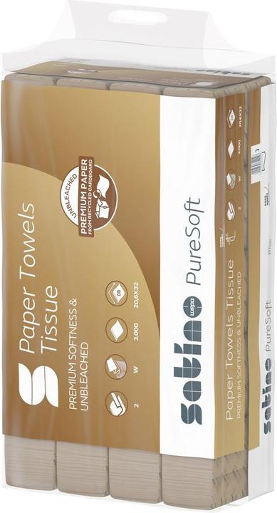 Immagine prodotto Wepa Satino carta asciugamani PureSoft 277570 V-fold 2lg 3.200 fogli/confezione. (160 x)