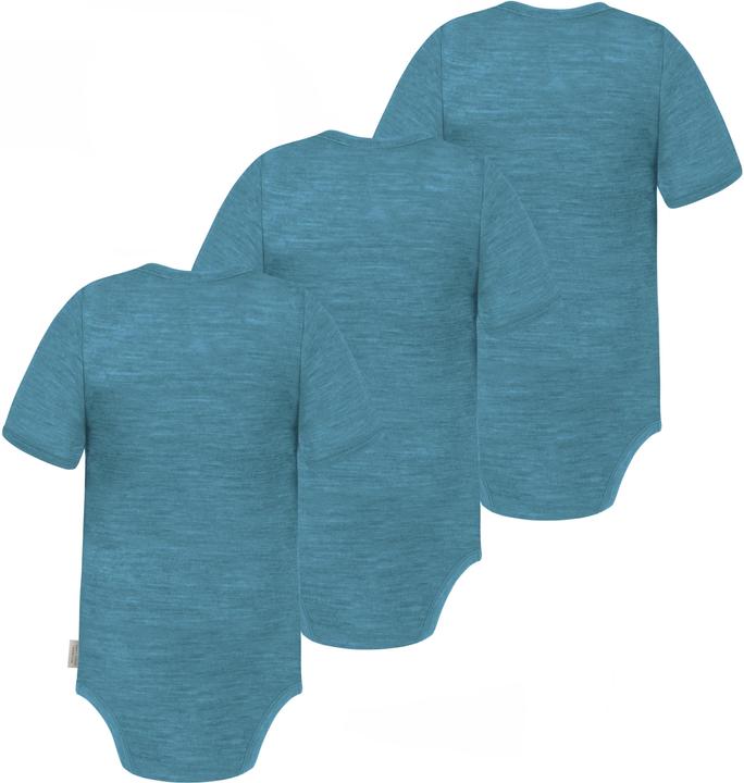 Actual product image Normani Set of 3 baby merino bodysuit short sleeves "Tauranga" - 9287 (80)