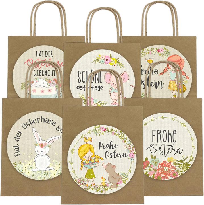 Actual product image Papierdrachen XXL Easter bags handle 7- brown - wrapping paper (Gift bag, 6 x)