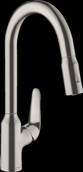 hansgrohe Focus M42 single-lever kitchen mixer 220, pull-out shower, 2 spray types
