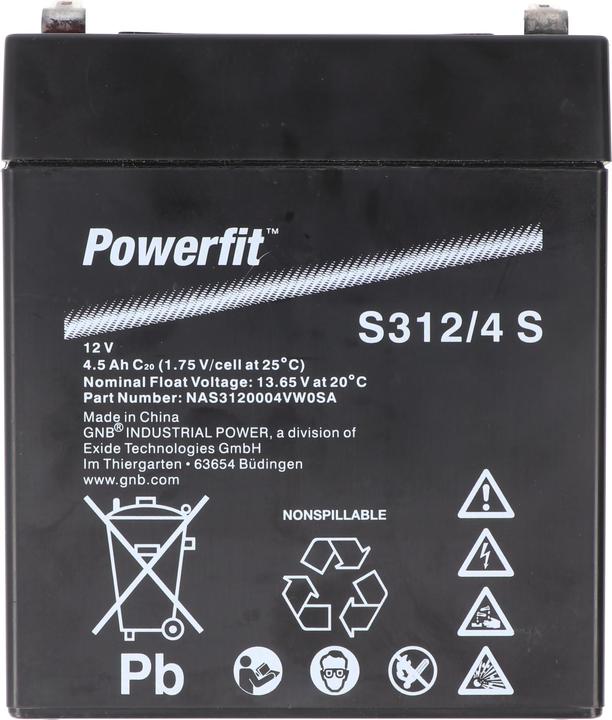 Produktbild Exide Powerfit S312/4 S Blei Akku, Anschluss 4,8mm (12 V, 4 Ah)
