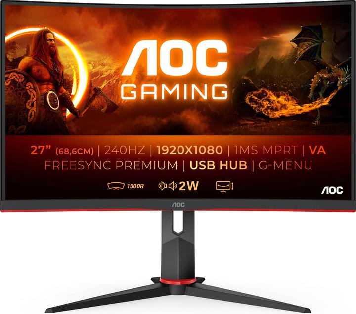 Produktbild AOC C27G2ZU/BK (1920 x 1080 Pixel, 27")