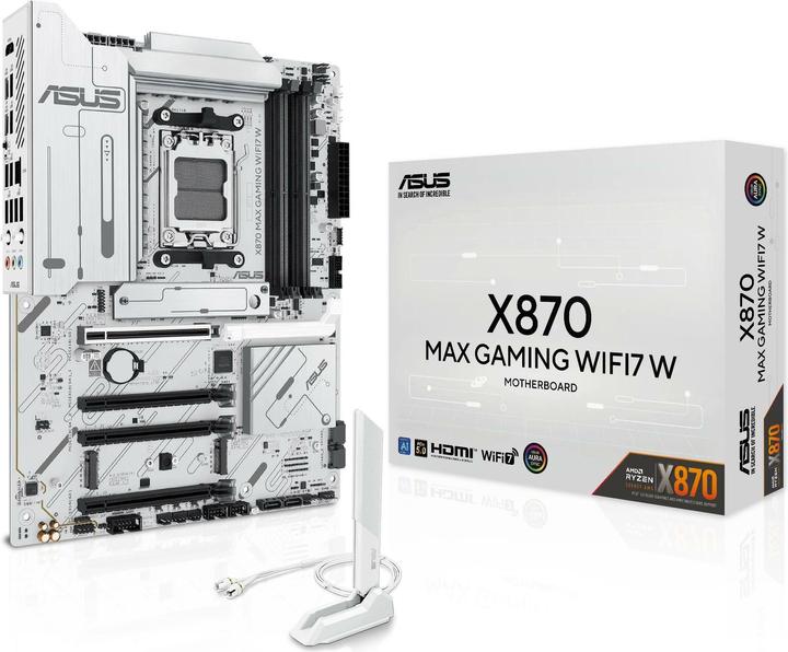 Immagine prodotto ASUS MB AMD AM5 X870 MAX GAMING WIFI7 White (AM5, AMD X870, ATX)