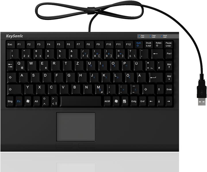 Produktbild KeySonic TAS ACK-540U+ Corded (DE) MINI Touchpad SoftSkin sw (DE, Kabelgebunden)