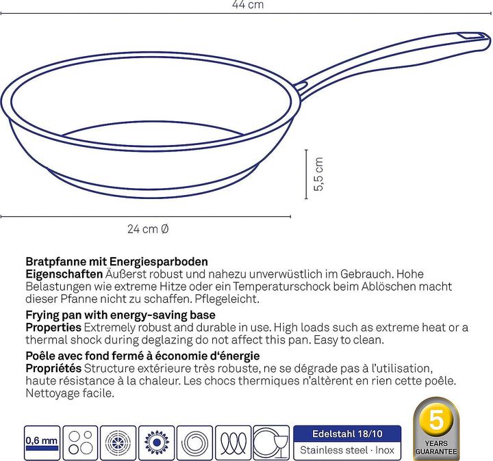 Image du produit Kela Flavoria (24 cm, Poêle à frire, Acier inoxydable)