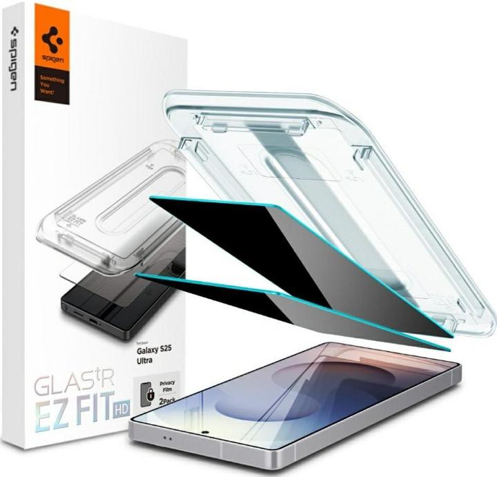 Spigen Glass tR EZ Fit HD (Privacy) 2 Pack - Samsung Galaxy S25 Ultra (2 Stück, Samsung Galaxy S25 Ultra)