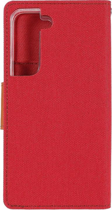 Produktbild Galaxy S22+ - Canvas Stoff Leder Etui rot (Samsung Galaxy S22+)