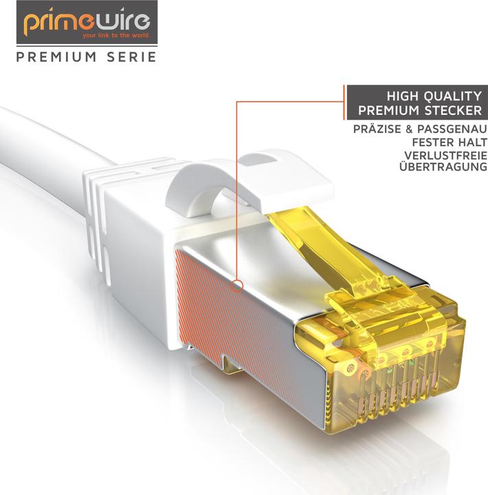 Produktbild Primewire CAT.7 Netzwerkkabel - Ethernet Gigabit Lan Kabel RJ45 - 10 Gbit/s - Patchkabel - komp. CAT.6 CAT.8 (S/FTP, PiMF, CAT7, 30 m)