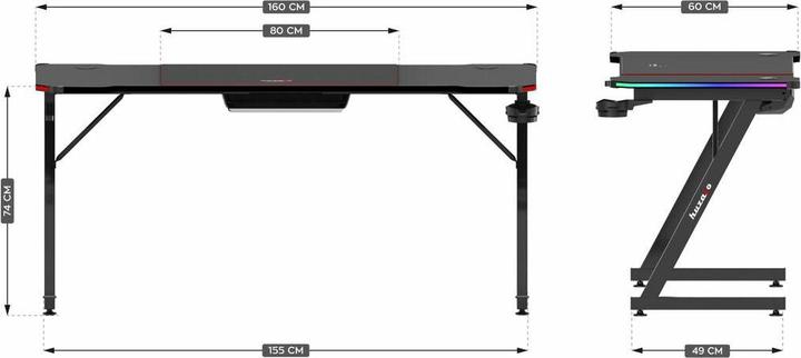 Actual product image Huzaro Biurko gamingowe Hero 4.8 RGB