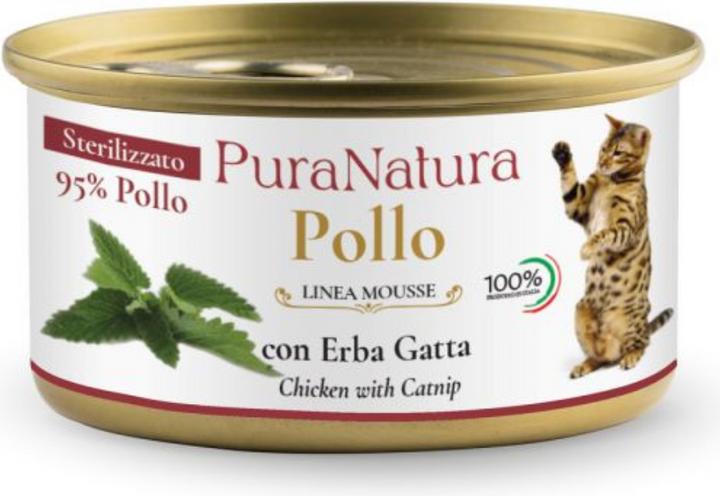 Pura Natura Pollo con Erba Gatta - Sterilizzati (Senior, Adult, 24 Stk., 85 g)