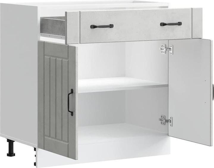 Produktbild VidaXL Küchen-Unterschrank Lucca Betongrau Holzwerkstoff Spülenunterschrank (80 x 46 x 81.5 cm)
