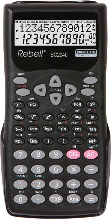 Rebell Taschenrechner RE-SC2040 schwarz LC-Display: 12-stellig (Akku)