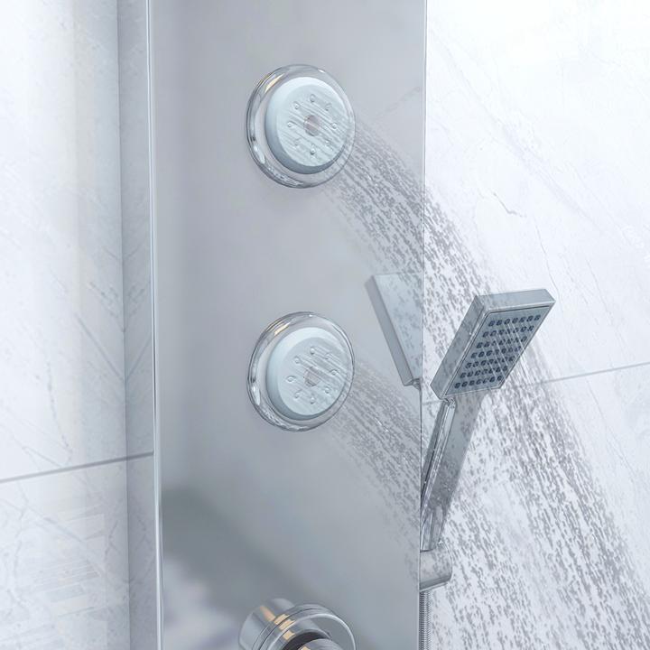 Produktbild PureHaven Luxus Edelstahl Duschpaneel 140x20x46 cm Regenwasserdusche Tropenbrause Massagefunktion Ha