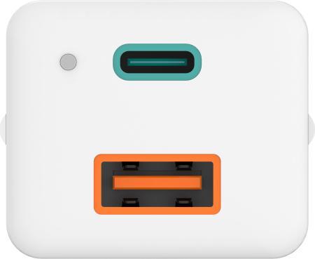 Immagine prodotto Hama Caricabatterie rapido, GaN, 1x USB-C PD, 1x USB-A QC, Mini caricatore, 65 W, Bianco (65 W)