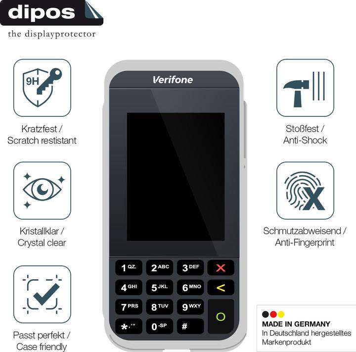 Actual product image Dipos Anti-Shock Screen Protector Clear (1 Piece, Verifone e285)