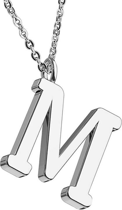 Actual product image Star Piercing Chain silver pendant letter M (without brass, Surgical steel 316L)
