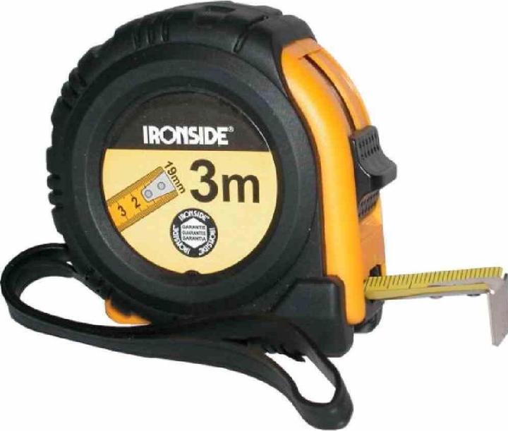 Actual product image Ironside 4935 3302 11 150213 Roller tape measure with stop 8 m 25mm tape, rubberised handle (M)