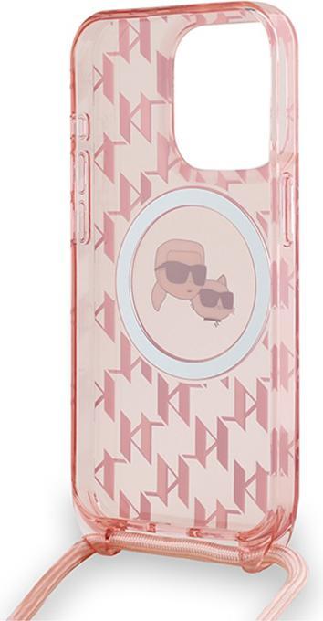 Productafbeelding Karl Lagerfeld KLHMP15XHCKCKLCP iPhone 15 Pro Max 6,7" różowy/roze hardcase IML Crossbody Monogram K (Apple iPhone 15 Pro Max)