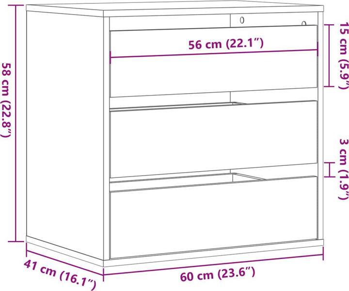 Image du produit VidaXL Commode (60 x 41 x 58 cm)