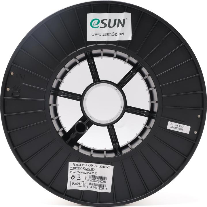 Produktbild eSUN PLA+ Filament 1.75mm Weiss 3Kg (PLA+, 1.75 mm, 3000 g, Weiss)
