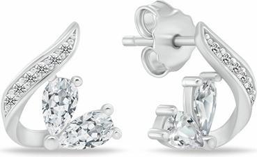 Brilio Silver - Silver earrings Triangles with zircon EA1068W