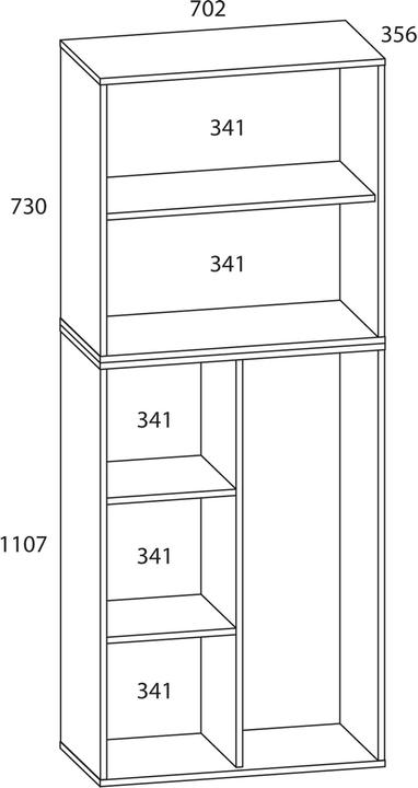 Produktbild VCM Holz Besen Putzschrank Lona mit Drehtüren (70 x 37 cm)