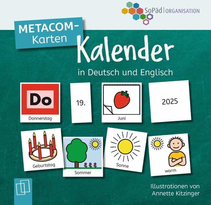 Actual product image METACOM cards: Calendar in German and (150 x 150 mm, German)