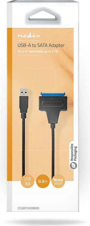 Produktbild Nedis Festplatten-Adapter | USB 3.2 Gen1 | 2.5 " | SATA l, ll, lll | Stromversorgung über USB