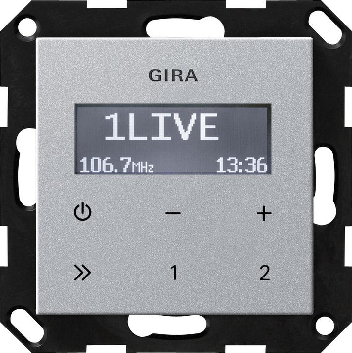 Actual product image Gira Flush-mounted radio RDS without loudspeaker System 55 F Alu