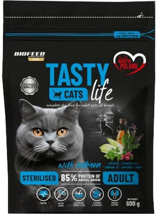 Image du produit Biofeed Tasty Cats Life Sterilised Salmon - nourriture sèche pour chats - 600g (600 g)