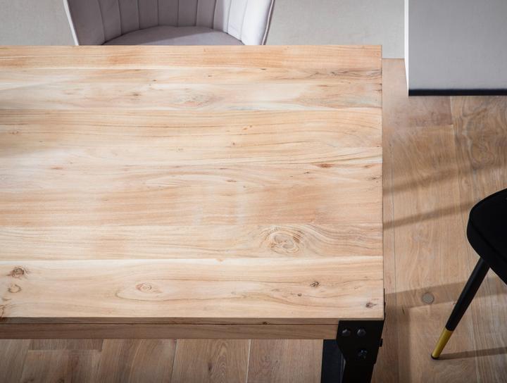 Produktbild FineBuy Esszimmertisch Esstisch Akazie Holz Massiv Metall Küchentisch Industrial (160 x 80 x 76 cm)