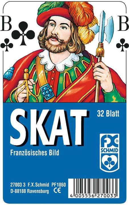 Actual product image Ravensburger Classic Skat Game, French Pattern, 32 Cards in Clear Box (German)