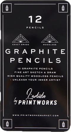 Image du produit Printworks Crayons Graphite 12x (4B, 2H, 4h, B, 12B, 6B, 2B, 8B, HB, 3B, 10B, 12 x)